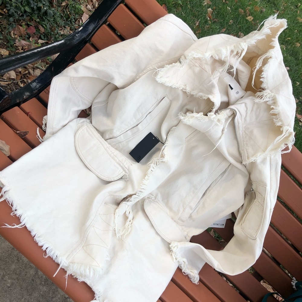 RARE R13 Selvedge Anorak Natural Frayed Denim Coat - Picture 9 of 9